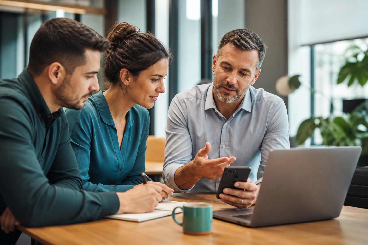 A team learning practical security habits with an IT advisor.